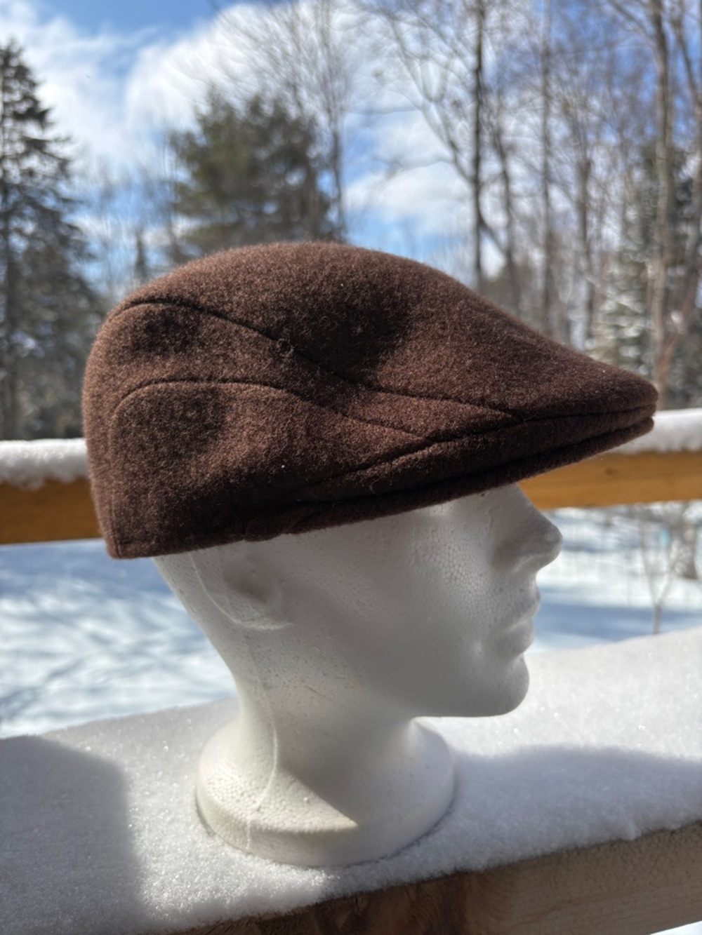 Kangol Brown Wool Flat Cap - Men's Driving Cap